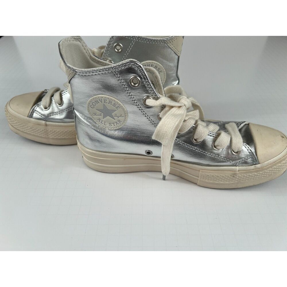 Converse Chuck Taylor All Star Lift Metallic Silver 8.5 women's VGUC - Picture 5 of 9